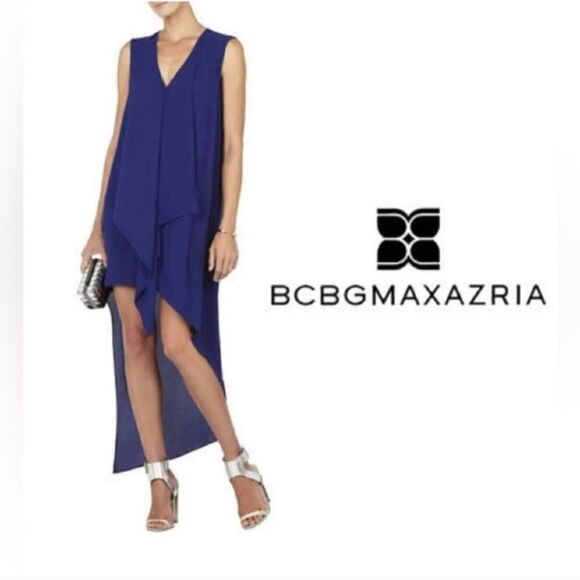 BCBCMaxAzria Tara Dress - Multicolor Abstract Tie Dye - Asymmetrical Maxi Dress - Picture 8 of 15